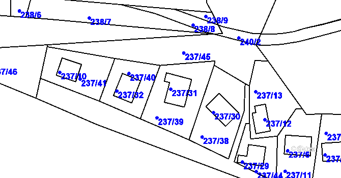 Parcela st. 237/31 v KÚ Dasnice, Katastrální mapa