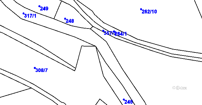 Parcela st. 317 v KÚ Dasnice, Katastrální mapa