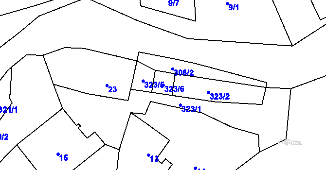 Parcela st. 323/6 v KÚ Dasnice, Katastrální mapa