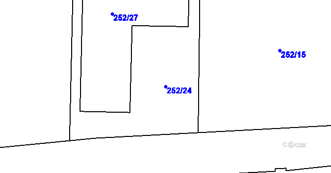 Parcela st. 252/24 v KÚ Dasný, Katastrální mapa