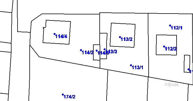 Parcela st. 114/5 v KÚ Dasný, Katastrální mapa