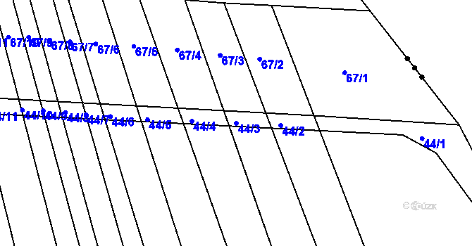 Parcela st. 44/3 v KÚ Dasný, Katastrální mapa