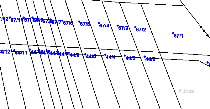 Parcela st. 44/4 v KÚ Dasný, Katastrální mapa