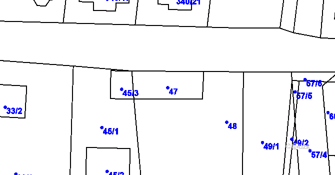 Parcela st. 47 v KÚ Dasný, Katastrální mapa