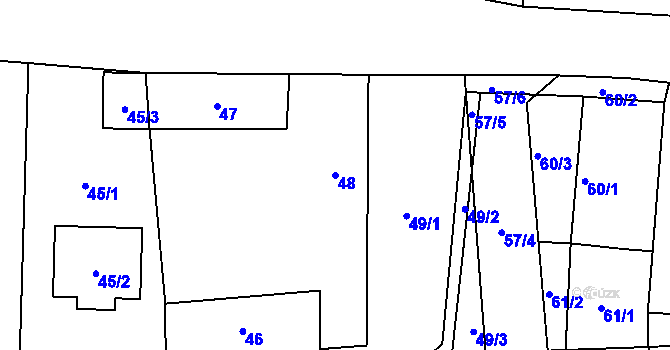 Parcela st. 48 v KÚ Dasný, Katastrální mapa