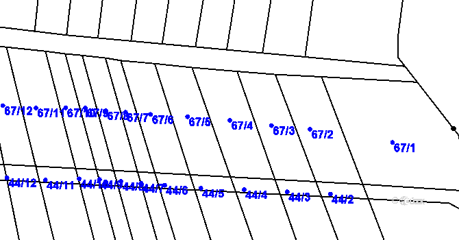 Parcela st. 67/4 v KÚ Dasný, Katastrální mapa