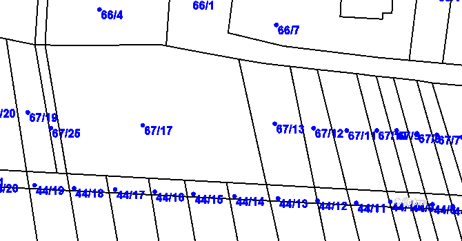 Parcela st. 67/14 v KÚ Dasný, Katastrální mapa