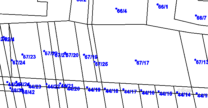 Parcela st. 67/18 v KÚ Dasný, Katastrální mapa