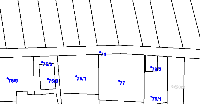 Parcela st. 71 v KÚ Dasný, Katastrální mapa