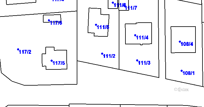 Parcela st. 111/2 v KÚ Dasný, Katastrální mapa