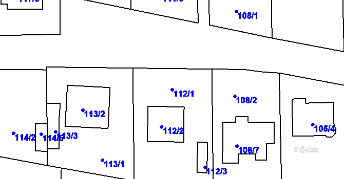 Parcela st. 112/1 v KÚ Dasný, Katastrální mapa