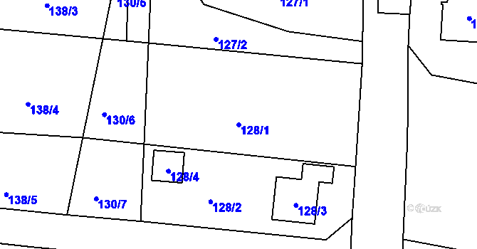 Parcela st. 128/1 v KÚ Dasný, Katastrální mapa