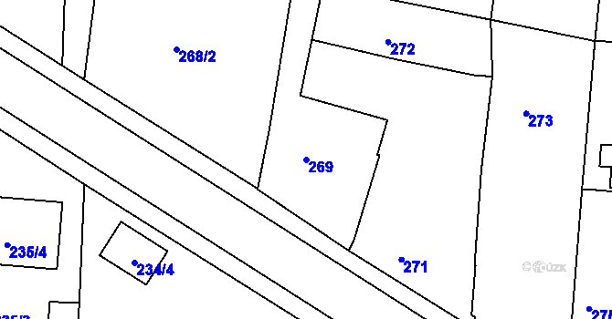 Parcela st. 269 v KÚ Dasný, Katastrální mapa