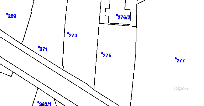 Parcela st. 275 v KÚ Dasný, Katastrální mapa