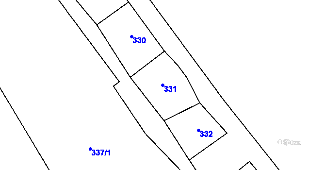 Parcela st. 331 v KÚ Dasný, Katastrální mapa