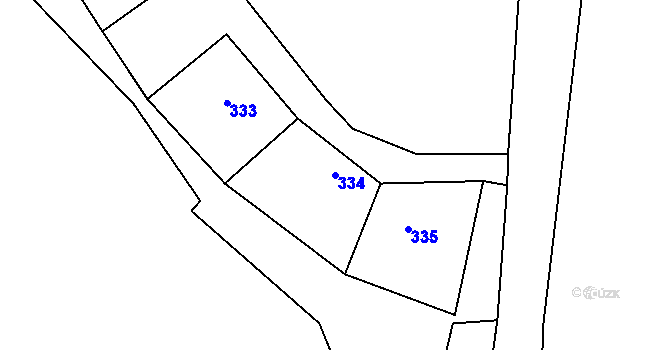 Parcela st. 334 v KÚ Dasný, Katastrální mapa