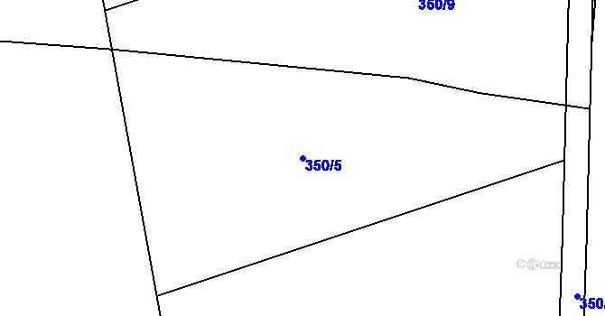 Parcela st. 350/5 v KÚ Dasný, Katastrální mapa