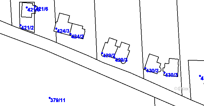 Parcela st. 429/2 v KÚ Dasný, Katastrální mapa