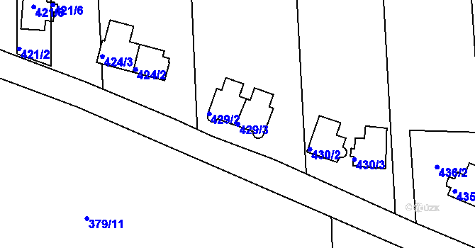 Parcela st. 429/3 v KÚ Dasný, Katastrální mapa
