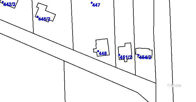 Parcela st. 448 v KÚ Dasný, Katastrální mapa