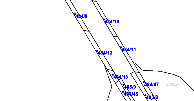 Parcela st. 484/12 v KÚ Dasný, Katastrální mapa