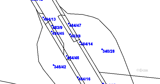 Parcela st. 484/14 v KÚ Dasný, Katastrální mapa