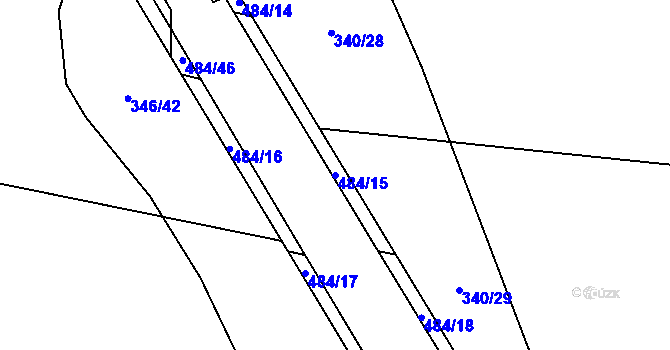 Parcela st. 484/15 v KÚ Dasný, Katastrální mapa