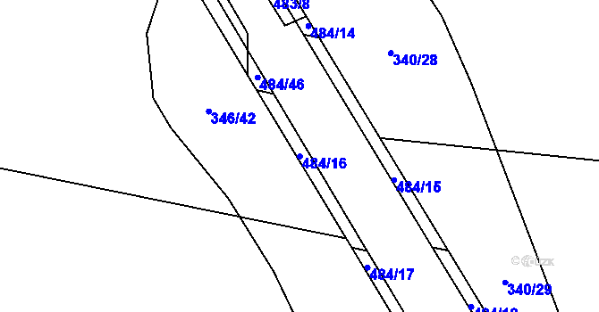Parcela st. 484/16 v KÚ Dasný, Katastrální mapa