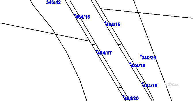 Parcela st. 484/17 v KÚ Dasný, Katastrální mapa