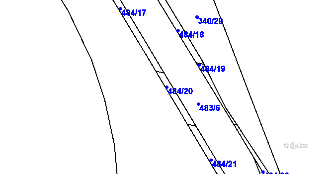 Parcela st. 484/20 v KÚ Dasný, Katastrální mapa