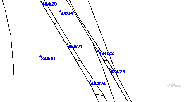 Parcela st. 484/22 v KÚ Dasný, Katastrální mapa