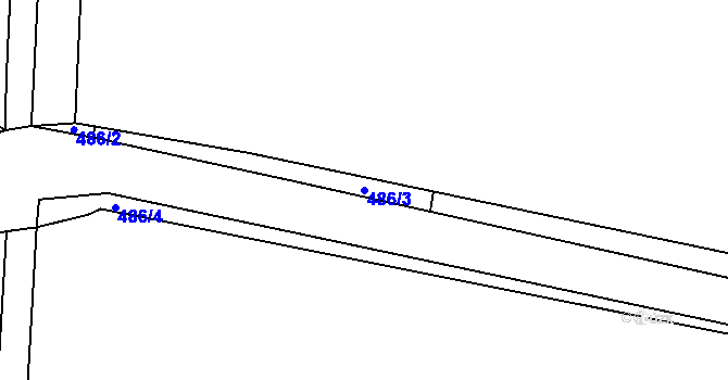 Parcela st. 486/3 v KÚ Dasný, Katastrální mapa