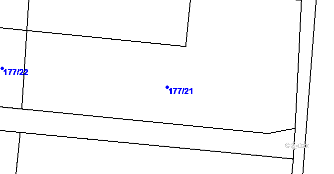 Parcela st. 177/21 v KÚ Dasný, Katastrální mapa