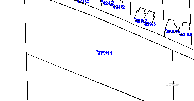 Parcela st. 379/11 v KÚ Dasný, Katastrální mapa