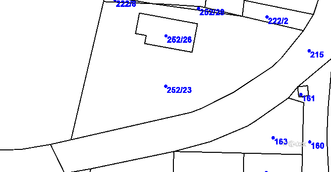 Parcela st. 252/23 v KÚ Dasný, Katastrální mapa