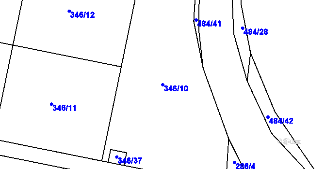 Parcela st. 346/10 v KÚ Dasný, Katastrální mapa