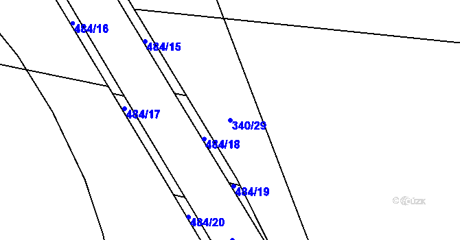 Parcela st. 340/29 v KÚ Dasný, Katastrální mapa