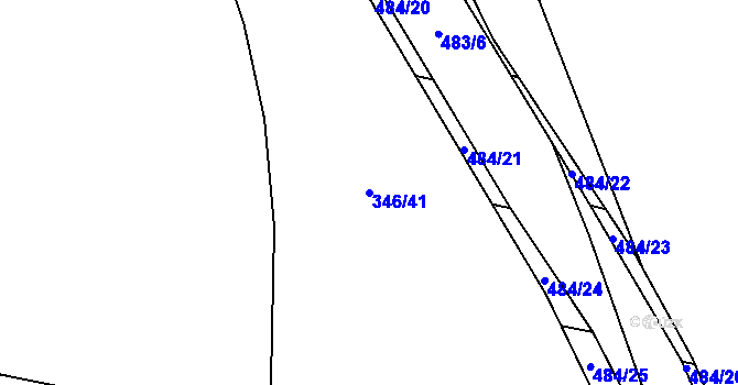 Parcela st. 346/41 v KÚ Dasný, Katastrální mapa