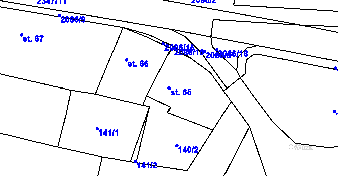Parcela st. 65 v KÚ Dašice, Katastrální mapa