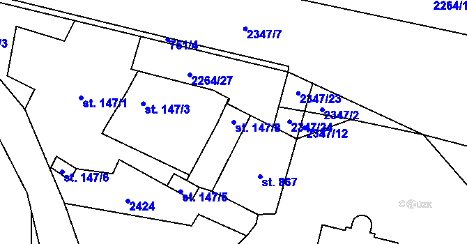 Parcela st. 147/8 v KÚ Dašice, Katastrální mapa