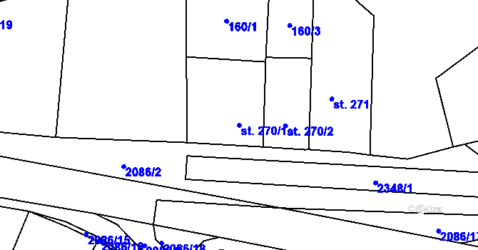 Parcela st. 270/1 v KÚ Dašice, Katastrální mapa