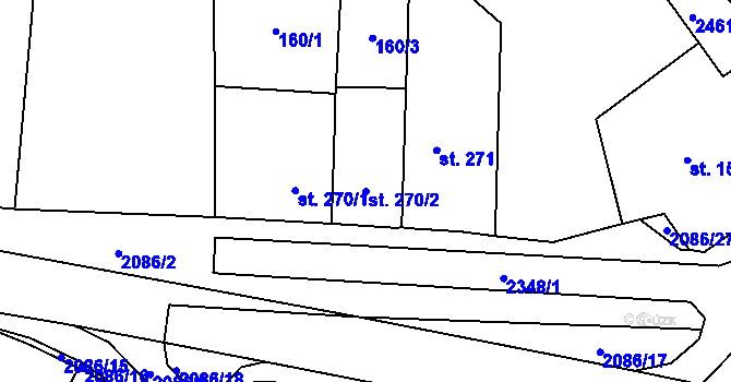 Parcela st. 270/2 v KÚ Dašice, Katastrální mapa