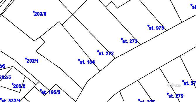 Parcela st. 272 v KÚ Dašice, Katastrální mapa
