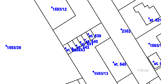 Parcela st. 641 v KÚ Dašice, Katastrální mapa