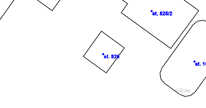 Parcela st. 826 v KÚ Dašice, Katastrální mapa
