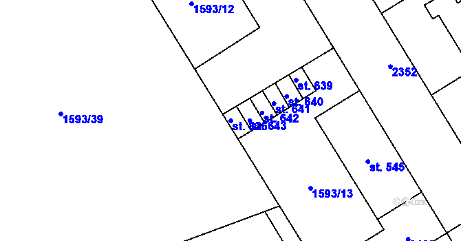 Parcela st. 836 v KÚ Dašice, Katastrální mapa
