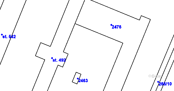 Parcela st. 266/7 v KÚ Dašice, Katastrální mapa