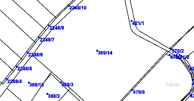Parcela st. 369/14 v KÚ Dašice, Katastrální mapa