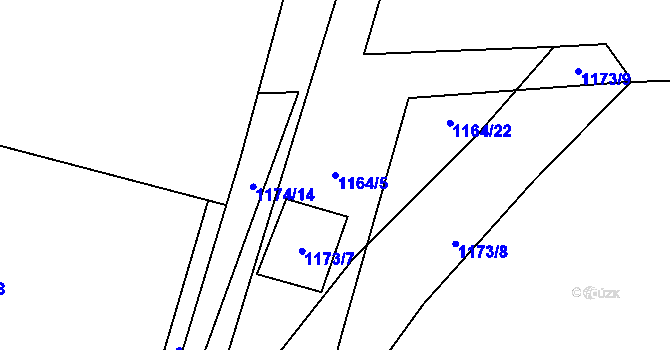 Parcela st. 1164/5 v KÚ Dašice, Katastrální mapa