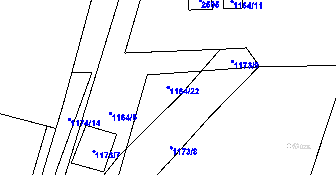 Parcela st. 1164/22 v KÚ Dašice, Katastrální mapa